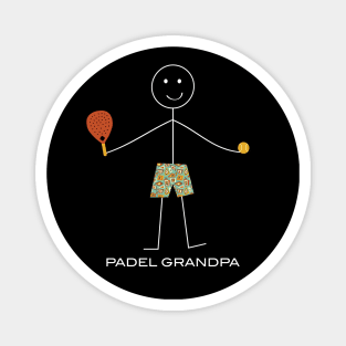 Funny Padel Grandpa Stick Illustration Magnet